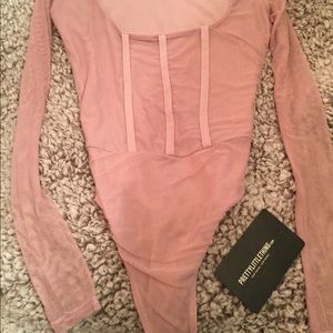 Dusty Lilac Sheer Square Neck Bodysuit ❌SOLD❌